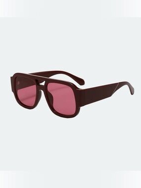 Burgundy Oversized Sunglasses | Wine-Tone Luxe Frames | Edgy